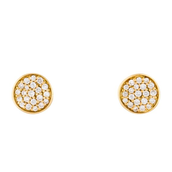 IPPOLITA 18K YELLOW GOLD 750 DIAMOND MINI FLOWER STUD EARRINGS